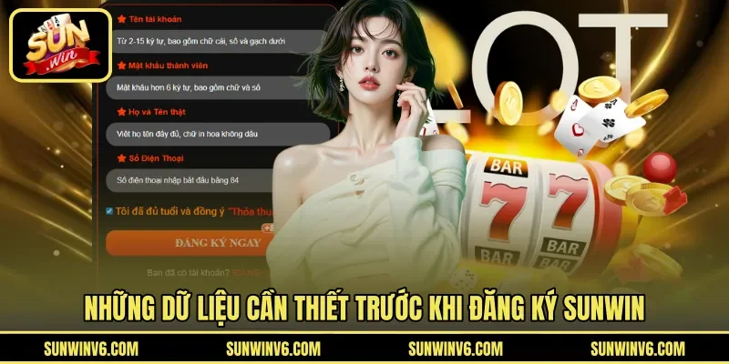 Những dữ liệu cần thiết trước khi đăng ký Sunwin